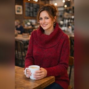 Lauren Ralph Lauren Red Cowl Neck Sweater